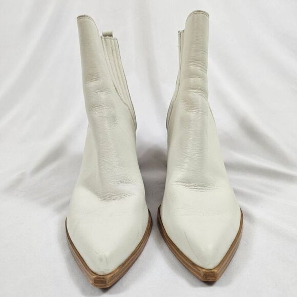 Marc Fisher Matter Boots In White Leather - Size 11 - Picture 3 of 9